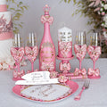 Dusty Pink with Bow quinceanera bottle