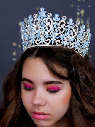 Quinceanera light blue silver crown