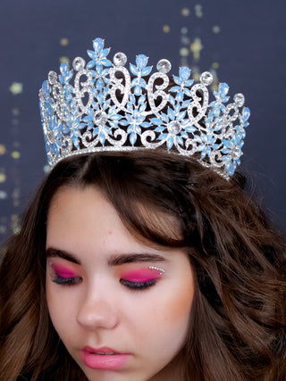 Quinceanera light blue silver crown