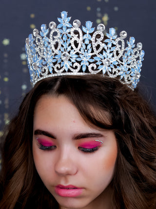 Quinceanera light blue silver crown