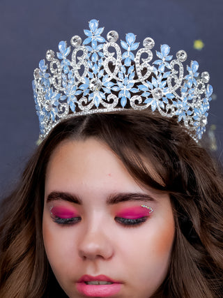 Quinceanera light blue silver crown