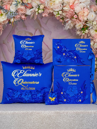 Royal Blue with Gold Butterfly Quinceanera package 1