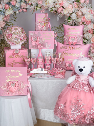 Dusty Rose with Bow full quinceanera package