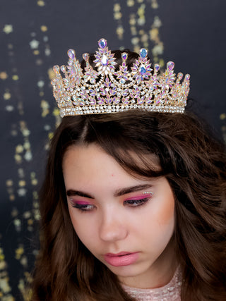 Quinceanera tiara iridescent gold