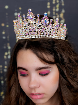 Quinceanera tiara iridescent gold