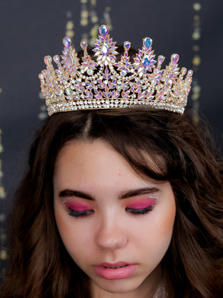 Quinceanera tiara iridescent gold