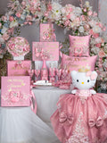 Dusty Pink with Bow Quinceanera package of pillows set, Bible, rosary and guest book