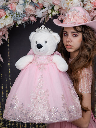 Pink with Bow Teddy Bear for Quinceanera
