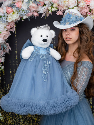Dusty Blue Quinceanera masquerade mask