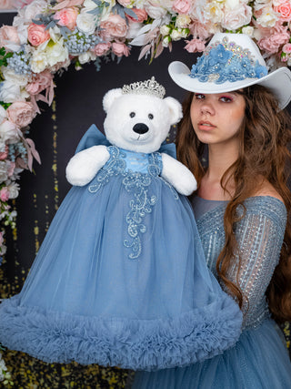 Dusty Blue Quinceanera masquerade mask