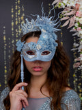 Dusty Blue Quinceanera masquerade mask