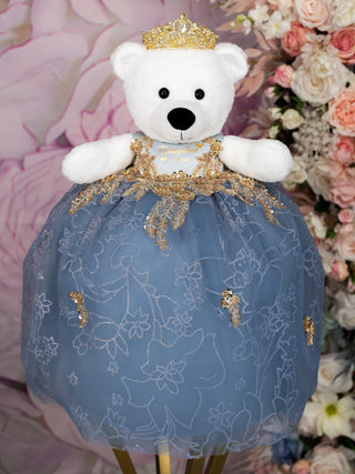 Dusty Blue Teddy Bear for quinceanera