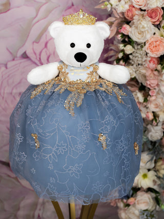 Dusty Blue Teddy Bear for quinceanera