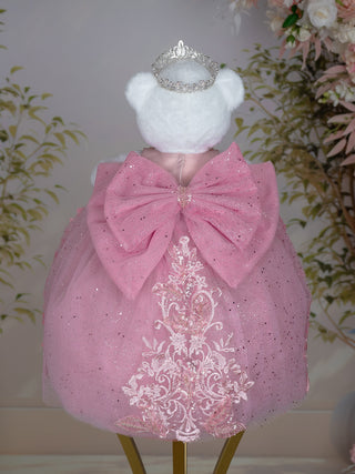 Dusty Pink Teddy Bear for Quinceanera