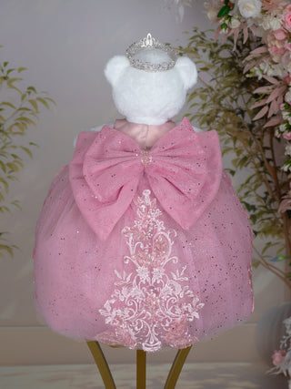 Dusty Pink Teddy Bear for Quinceanera