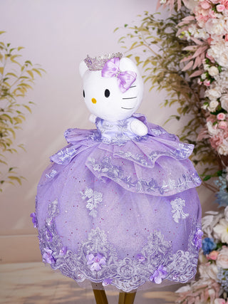 Lilac Silver Kitty Quinceanera Doll