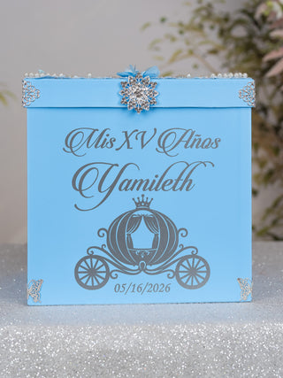 Light Blue Cinderella Quinceanera Pillows Set