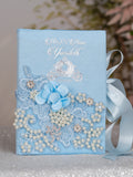 Light Blue Cinderella Quinceanera theme Bible with Rosary (in english)