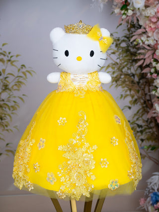 Yellow Quinceanera Kitty Doll with Bow
