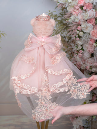 Rose gold quince Brown bear with Bow