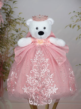 Blush with Gold Teddy Bear Quinceanera