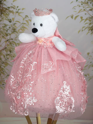 Blush with Gold Teddy Bear Quinceanera