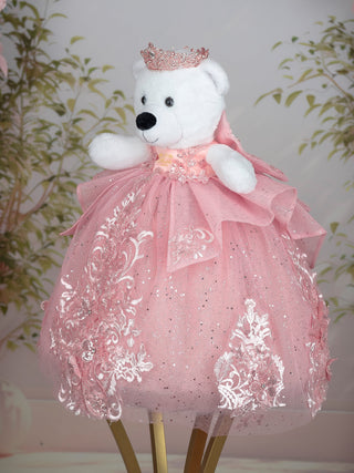 Blush with Gold Teddy Bear Quinceanera