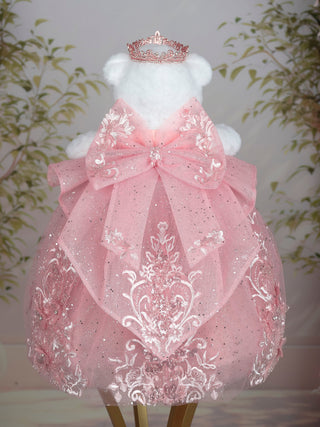 Blush with Gold Teddy Bear Quinceanera