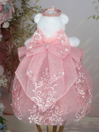 Blush with Gold Teddy Bear Quinceanera