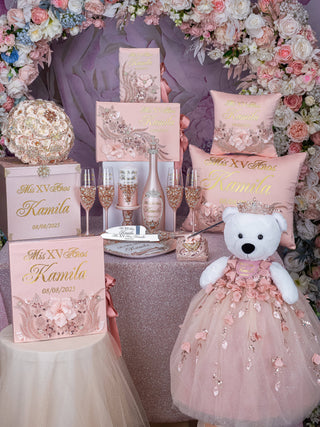 Rose Gold Quinceanera Mega Package All-in-One Set Rose Gold Quinceanera Mega Package All-in-One Set