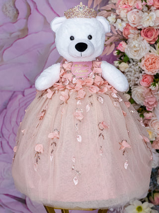 Quinceanera Teddy Bear Blush Rose Gold Elegant Last Doll / quinceanera-decor Quinceanera Teddy Bear Blush Rose Gold Elegant Last Doll / quinceanera-decor