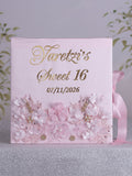 Light Pink with gold album de fotos para Quinceanera