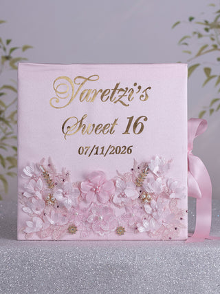 Light Pink with gold album de fotos para Quinceanera