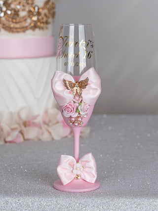 Light Pink Gold with Bow quinceanera brindis package