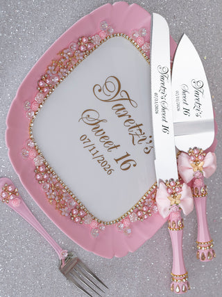 Light Pink Gold with Bow quinceanera brindis package
