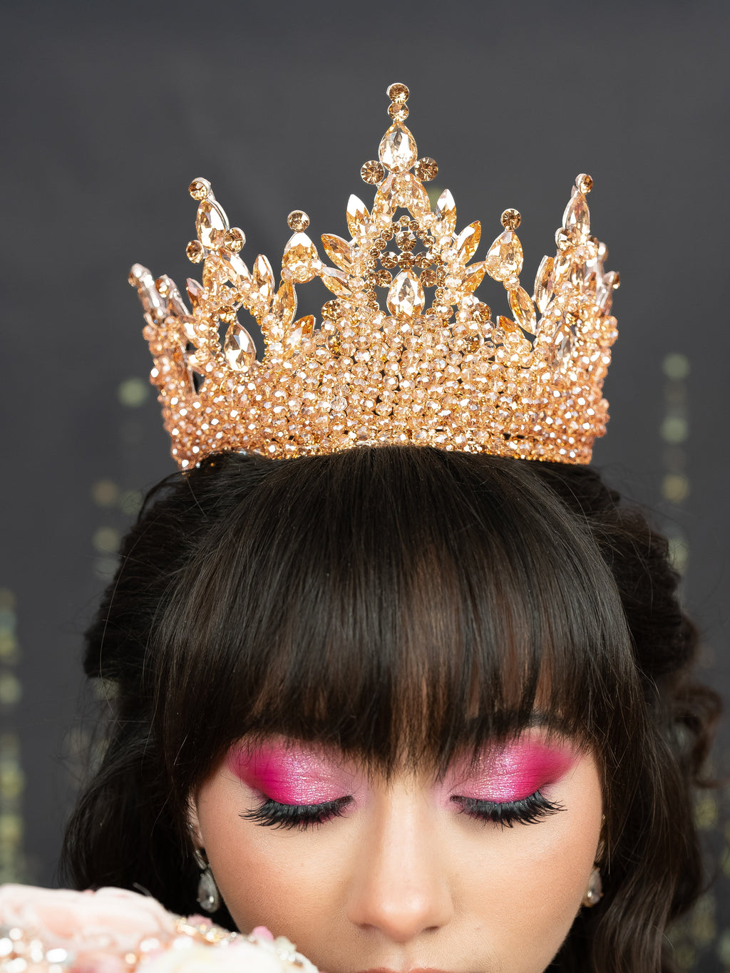 Gold Quinceanera Crown / quinceanera-decor display picture 2
