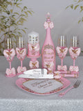 Light Pink Gold with Bow quinceanera Toasting Package