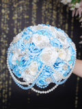 Light Blue Butterfly Quinceanera bouquet 9 inches