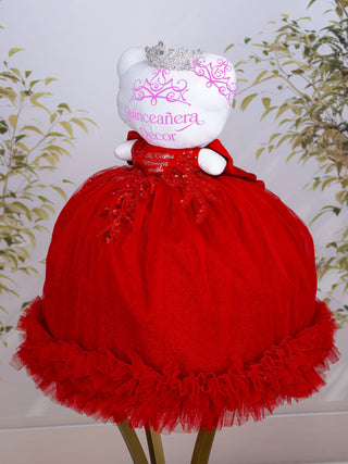 Red with Bow Ultima muneca cat for quinceanera
