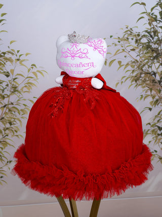 Red with Bow Ultima muneca cat for quinceanera