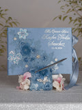 Dusty Blue silver Quinceanera album de fotos