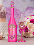 Fuchsia Quinceanera Bottle with 1 Glass