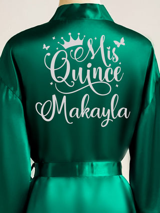 Green with Silver robe for quinceanera