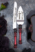 Burgundy Black Quinceanera cake knife and server