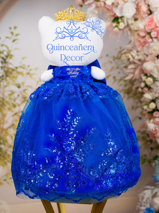 Royal Blue Gold Kitty for quinceanera