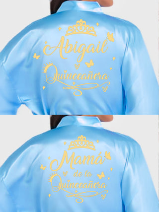 2 Batas quinceanera Light Blue with Gold