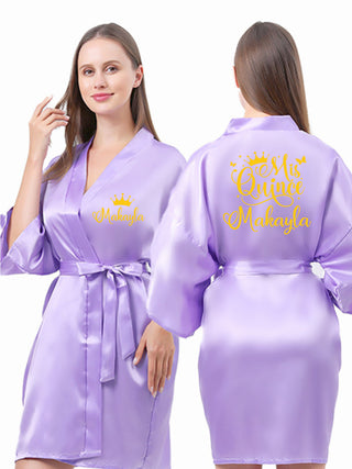 Lavender with Gold robe for quinceanera