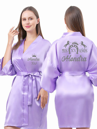 Lilac with Silver robe for quinceanera