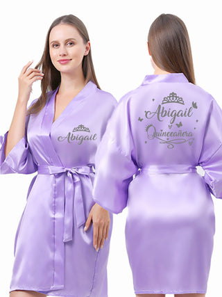 Lilac with Silver robe for quinceanera