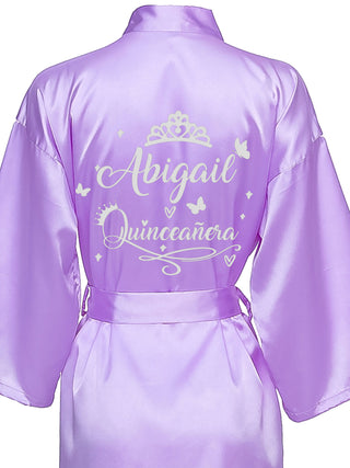 Lilac with Silver robe for quinceanera